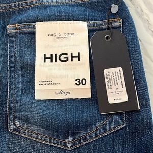Rag&Bone 30 maya high rise ankle straight jeans new